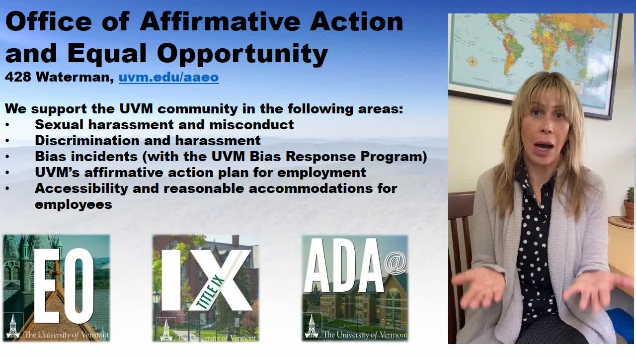 UVM Office of Affirmative Action & Equal Opportunity (AAEO) & Title IX