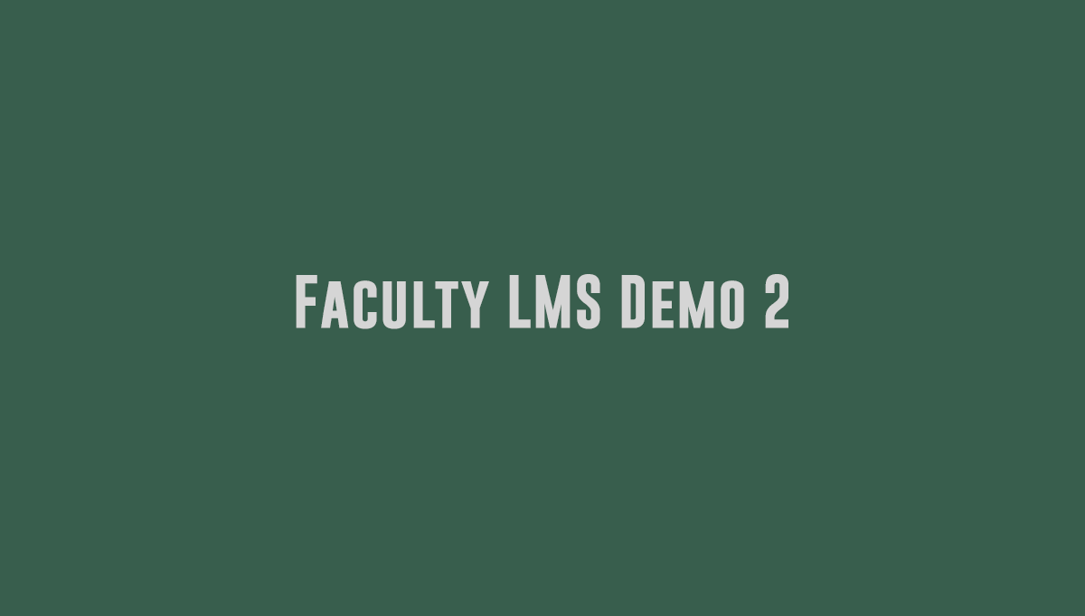 Faculty Demo  2 - Afternoon
